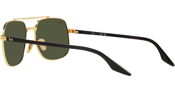 Ray-Ban RB3699 900031 Glänzendes Schwarz auf Gold/Grün - Ansicht 5