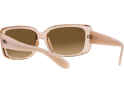 Ray-Ban Sonnenbrille Damen Ray-Ban RB4389 6644M2 55-17, Glänzendes Braun transparent Ansicht 5