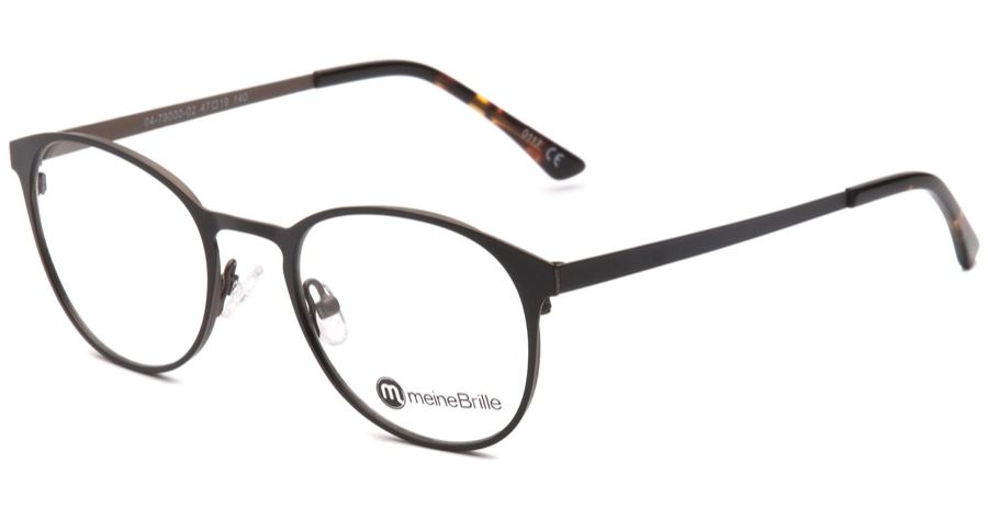meineBrille 04-79000-02, Schwarz/Nougat Matt front