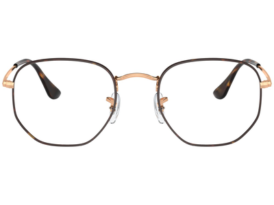 Ray-Ban Brille Unisex Ray-Ban 0RX6448 3176, Glänzendes Havana auf Roségold - SMALL Ansicht 2