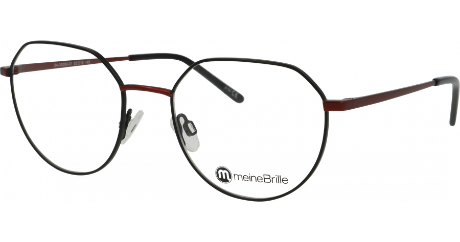 meineBrille Brille Unisex meineBrille 04-30050-01, Schwarz/Burgunder  Ansicht 1