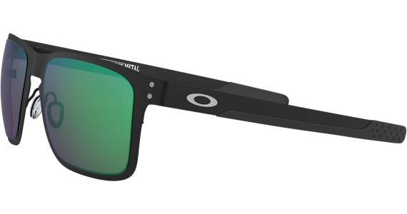 Oakley Holbrook Metal 0OO4123 412304, Matt Schwarz/Jade Iridium - Ansicht 3