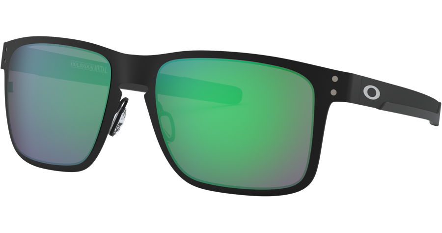 Oakley Sonnenbrille Herren Oakley Holbrook Metal 0OO4123 412304, Matt Schwarz/Jade Iridium Ansicht 1