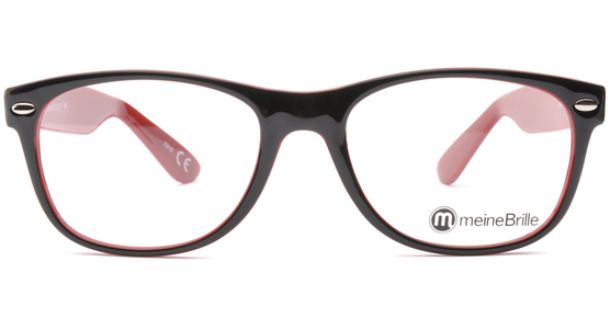 meineBrille 04-69150-02, Schwarz/Rot front - Ansicht 3