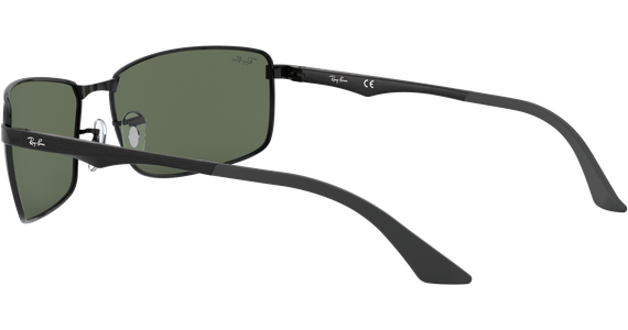 Ray-Ban RB3498 Glänzend Schwarz / Grün 002/71 64 - Ansicht 5