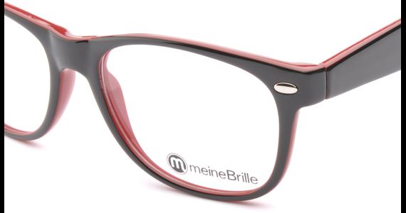 meineBrille 04-69150-02, Schwarz/Rot nah - Ansicht 4