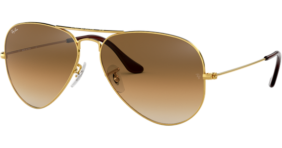 Ray-Ban Aviator Gradient RB3025 001/51 Glänzend Gold / Verlauf Hellbraun 55 - SMALL - Ansicht 2