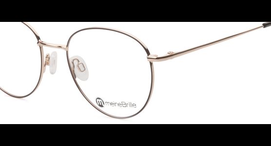 meineBrille 04-96090-02, Braun Matt/Gold Glänzend nah - Ansicht 4