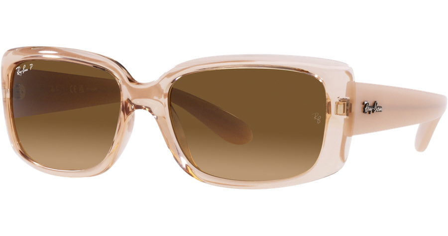 Ray-Ban Sonnenbrille Damen Ray-Ban RB4389 6644M2 55-17, Glänzendes Braun transparent Ansicht 1