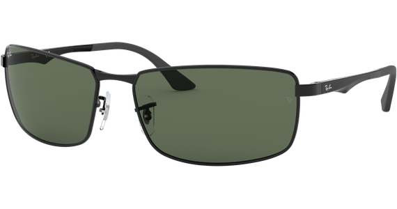 Ray-Ban RB3498 Glänzend Schwarz / Grün 002/71 64 - Ansicht 2