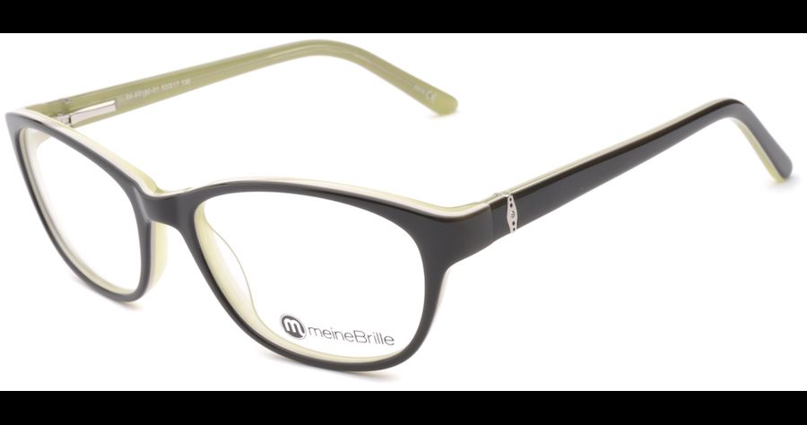 meineBrille 04-69180-01, Schwarz/Hellgrün links