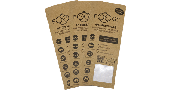 FOOGY Mikrofaser Antibeschlag- und Reinigungstuch 3er Set  - Ansicht 2