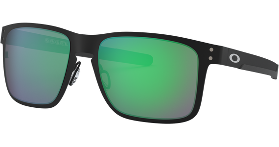 Oakley Holbrook Metal 0OO4123 412304, Matt Schwarz/Jade Iridium - Ansicht 2