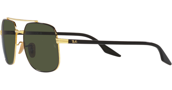 Ray-Ban RB3699 900031 Glänzendes Schwarz auf Gold/Grün - Ansicht 3